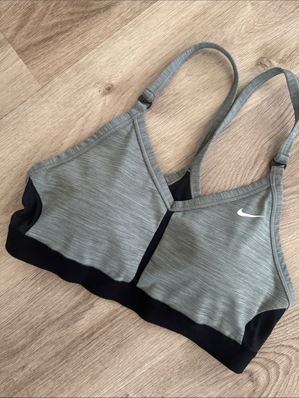 Nike Olive Gray and Black Medium-Support Sports Bra